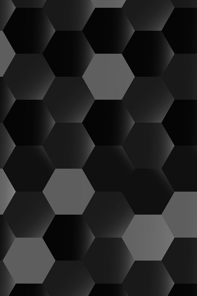 Black and white hexagon patterned background