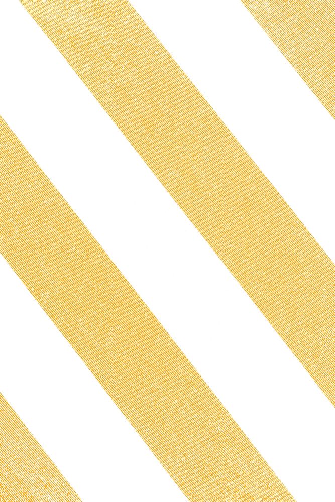 Yellow and white striped fabric with textured background