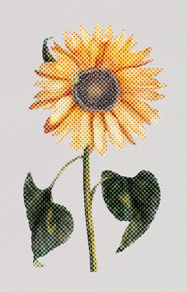 Halftone yellow sunflower sticker