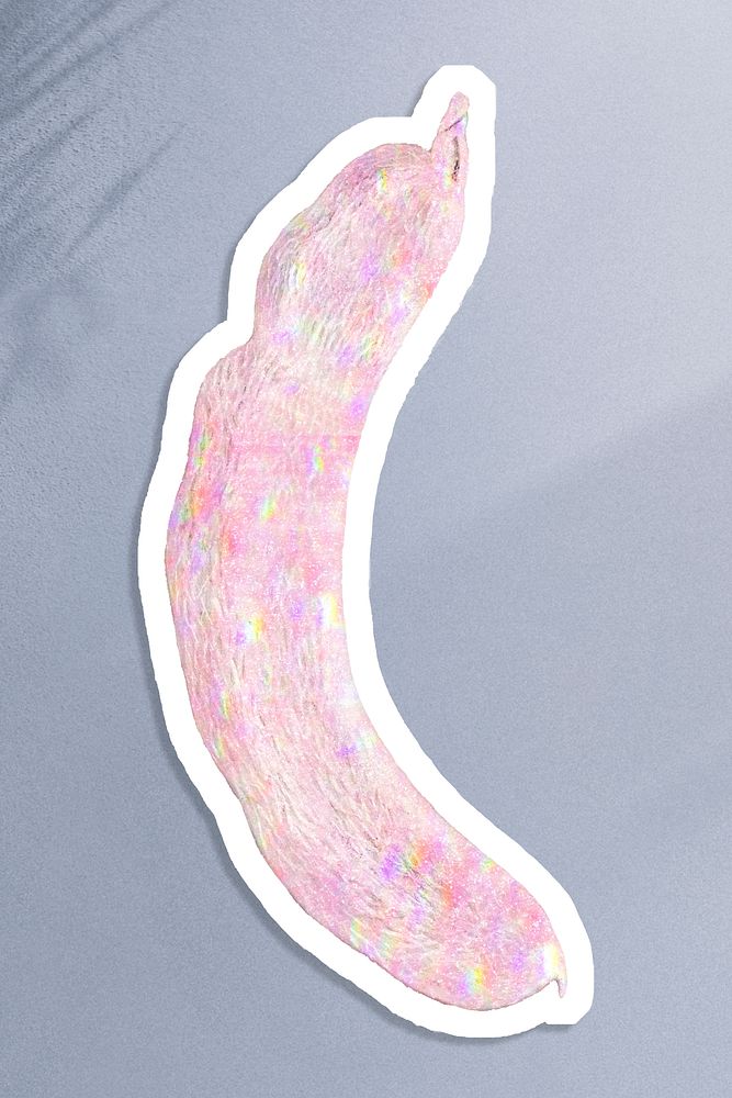 Pink holographic tamarind sticker design resource illustration