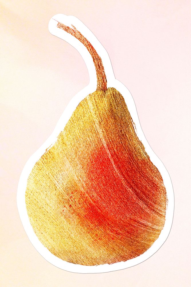 Hand drawn pear sticker design element