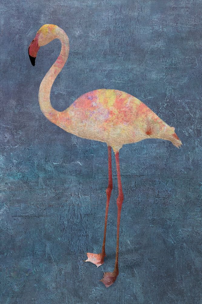 White flamingo bird design element illustration