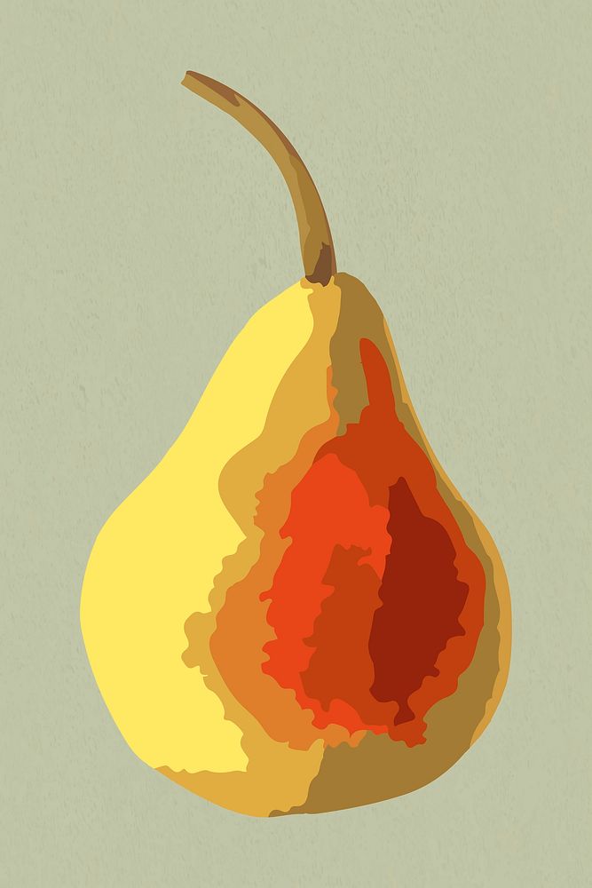 Vectorized pear sticker overlay design resource