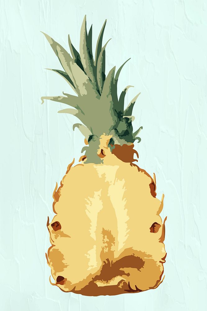 Vectorized pineapple sticker design resource