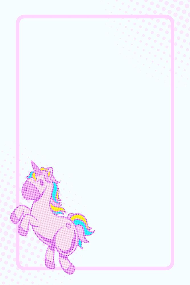 Colorful unicorn ractangle frame design resource