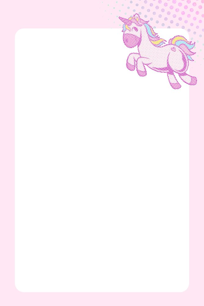 Colorful unicorn rectangle frame design resource