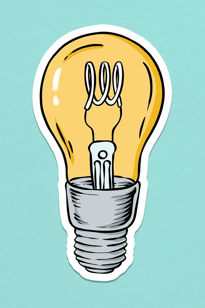Light bulb sticker design element