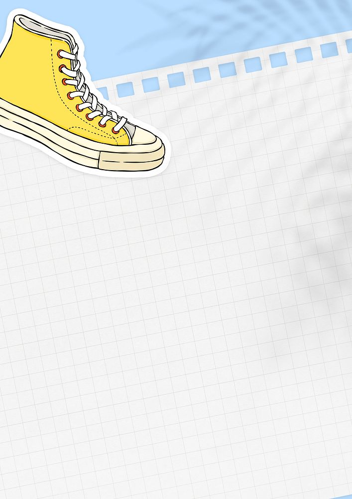 Sneaker ripped notebook paper background psd