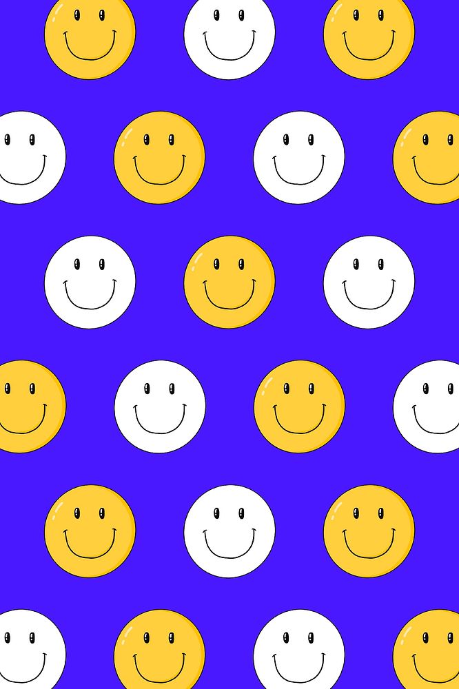 Smiley patterned blue background