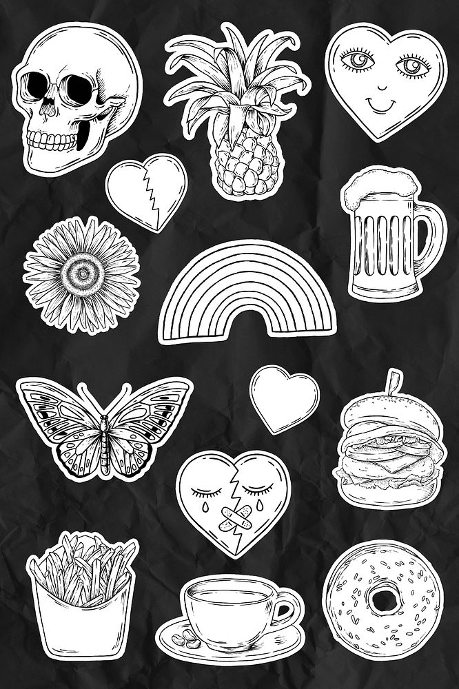 Drawing sticker set design resources