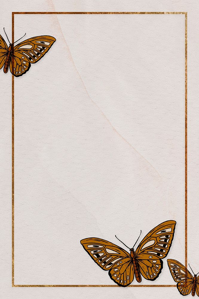 Brown butterfly frame design resource