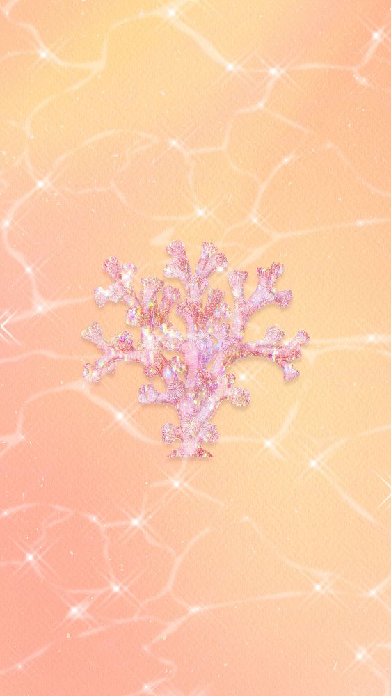 Pink holographic coral background design element