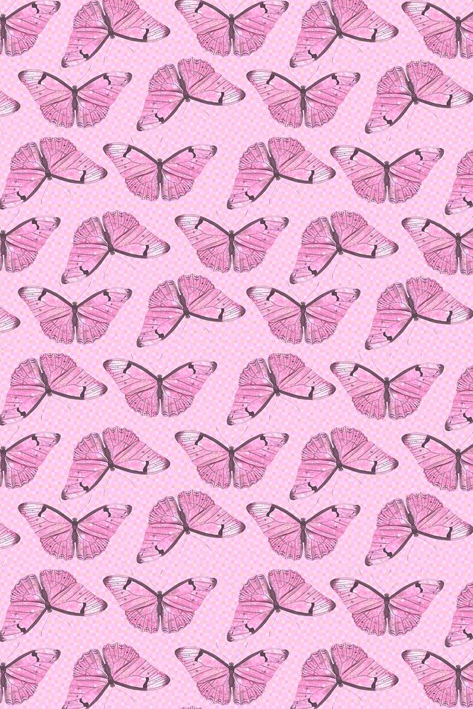 Glittery pink moth patterned background