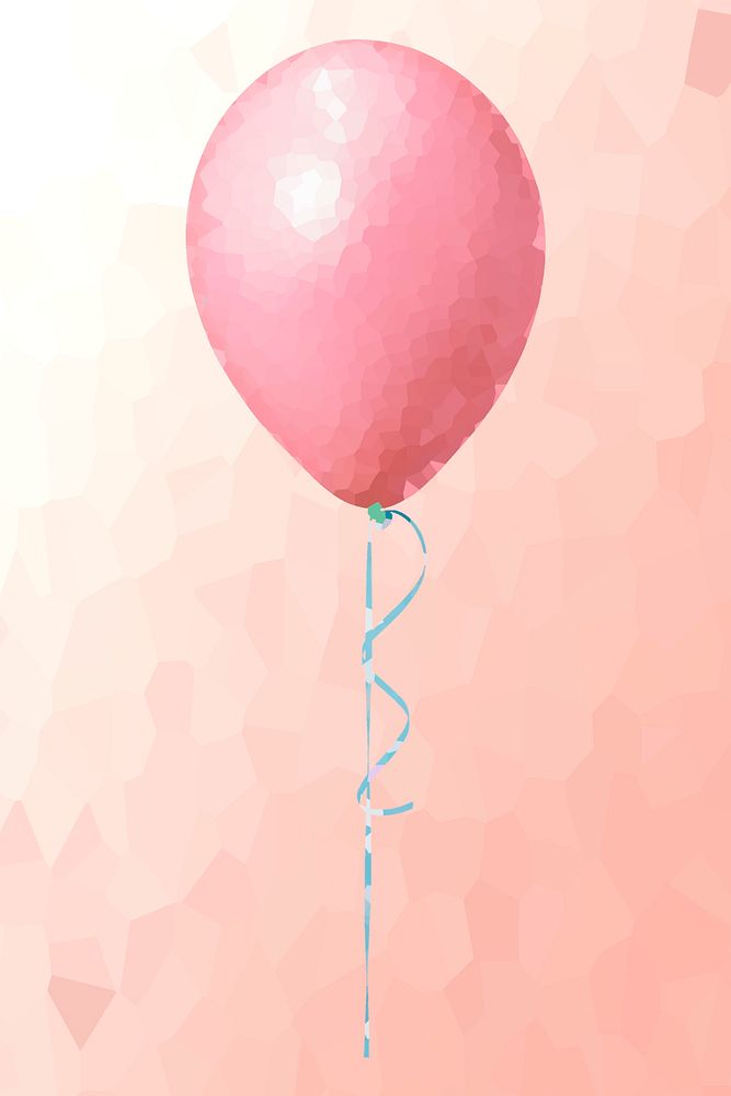 Crystallized pink balloon design resource 
