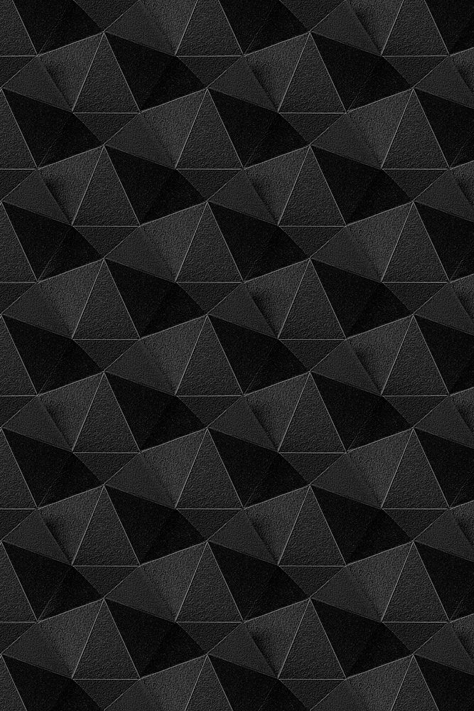 3D black paper craft heptagonal patterned background