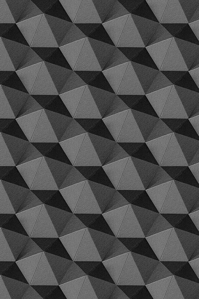 3D dark gray  paper craft heptagonal patterned background