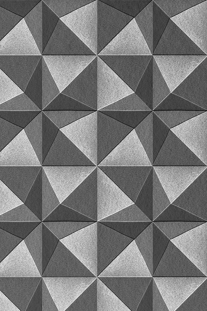 3D gray paper craft pentahedron patterned background