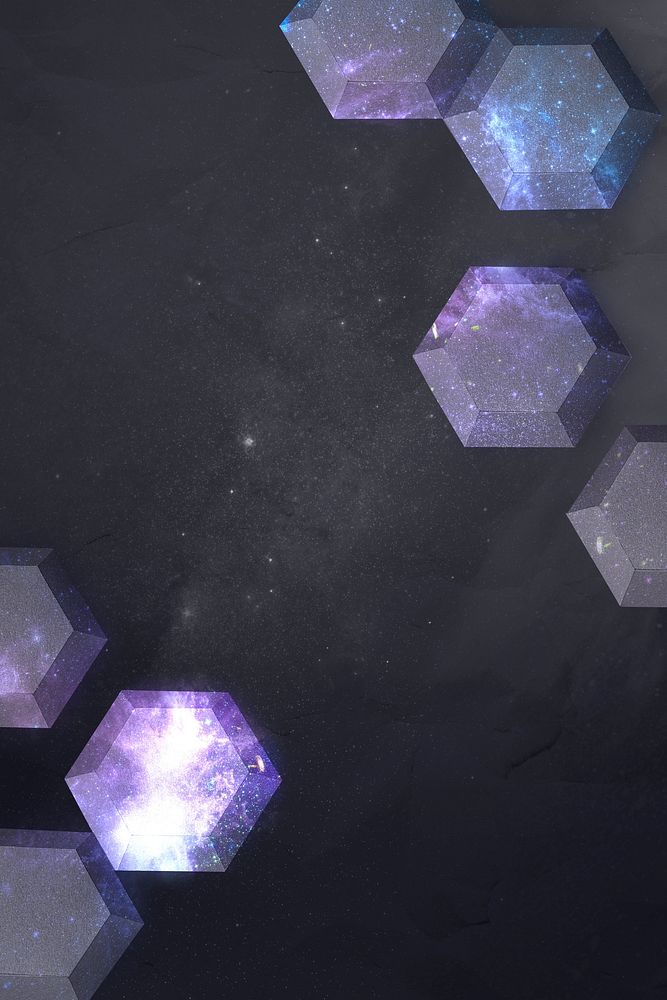 Galaxy paper craft hexagon patterned template