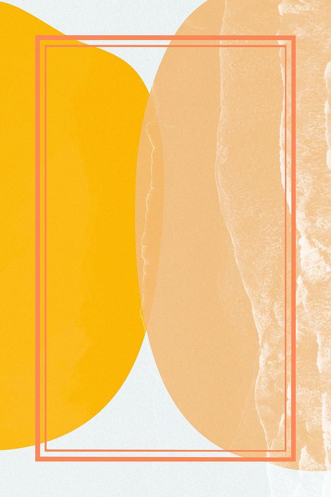 Orange rectangular frame psd on orange wavy texture illustration