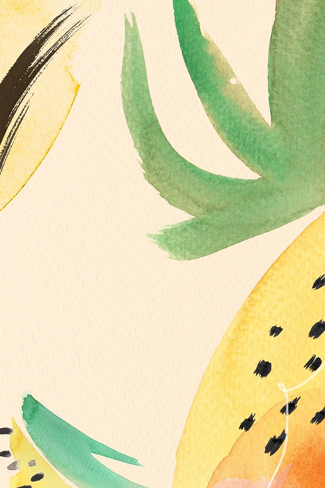 Pineapple Memphis watercolor background