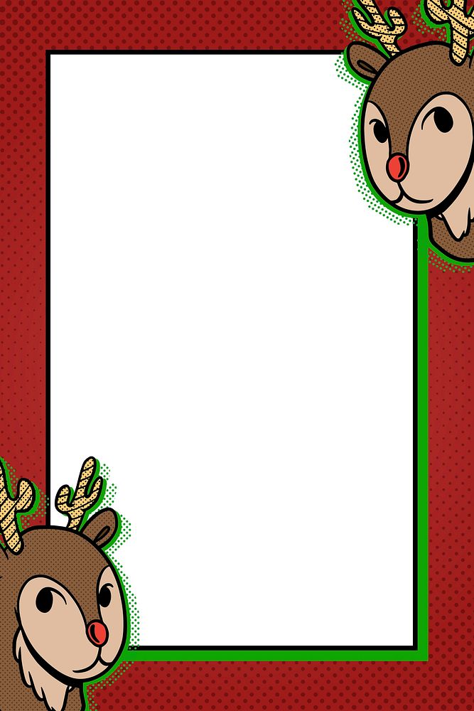 Reindeer on rectangle frame design resource