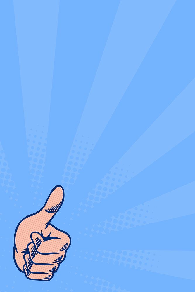 Thumb up on blue background design resource vector