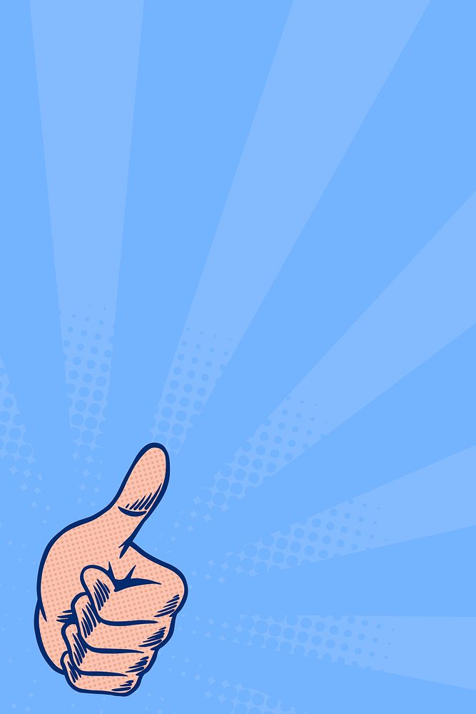 Thumb up on blue background design resource 