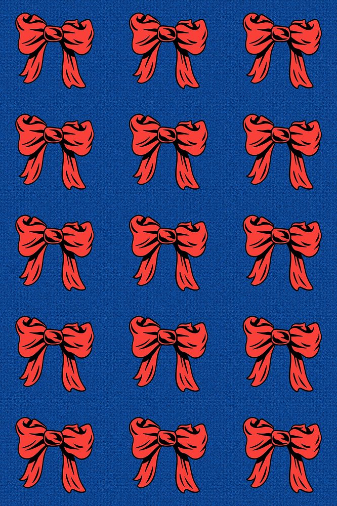 Red ribbon set on blue background design resource