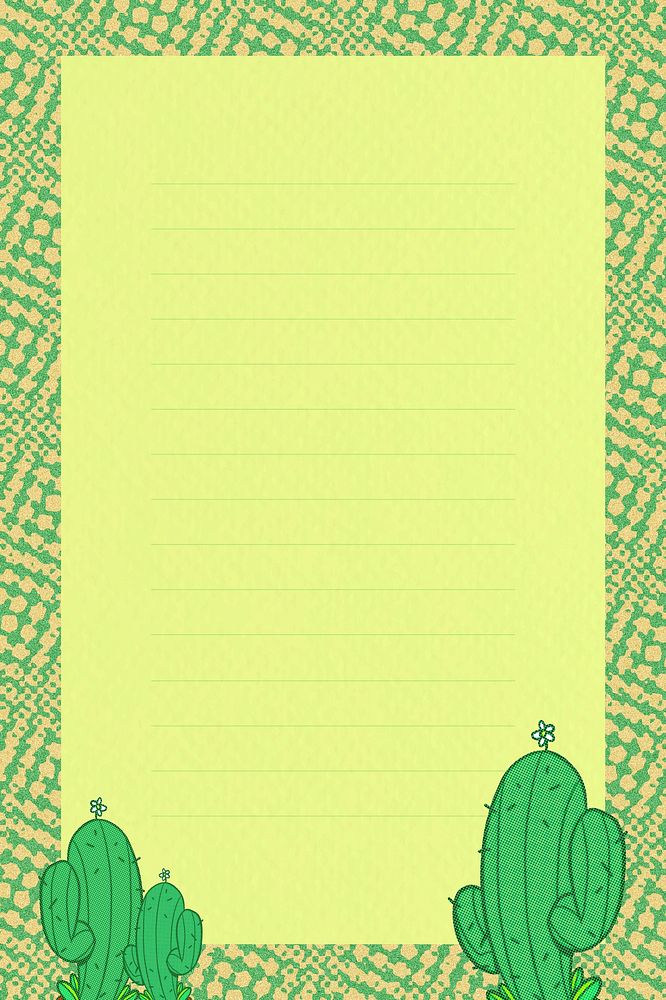 Green natural cactus rectangle frame design resource