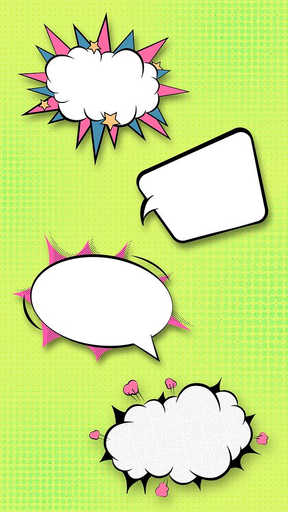 Cartoon effect speech bubble set design resource