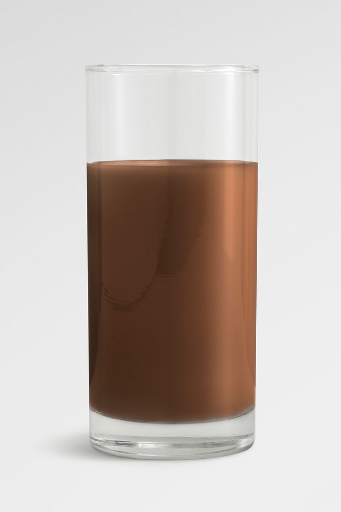 Fresh chocolate milk in a glass mockup