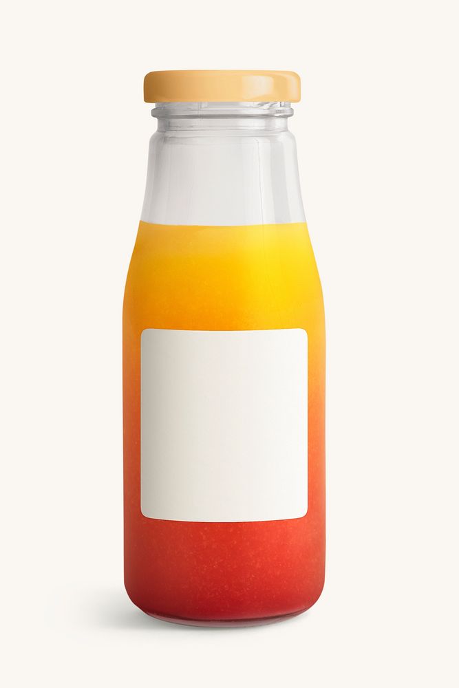 Fresh summer cocktail in a glass bottle with a label mockup 