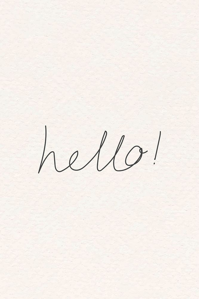 Hello doodle typography on a beige background vector
