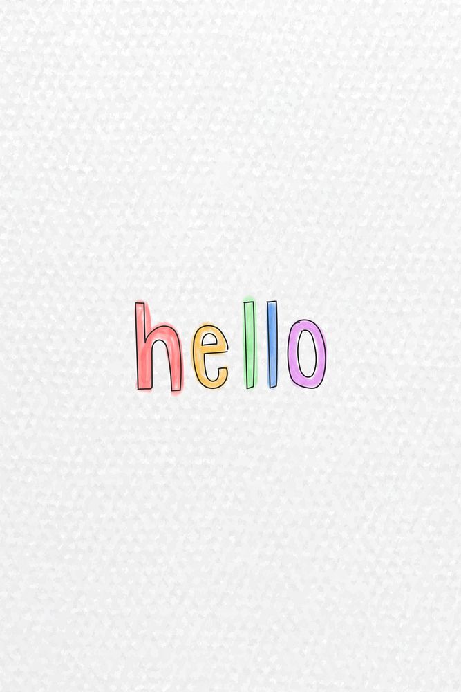 Hello colorful doodle typography vector 