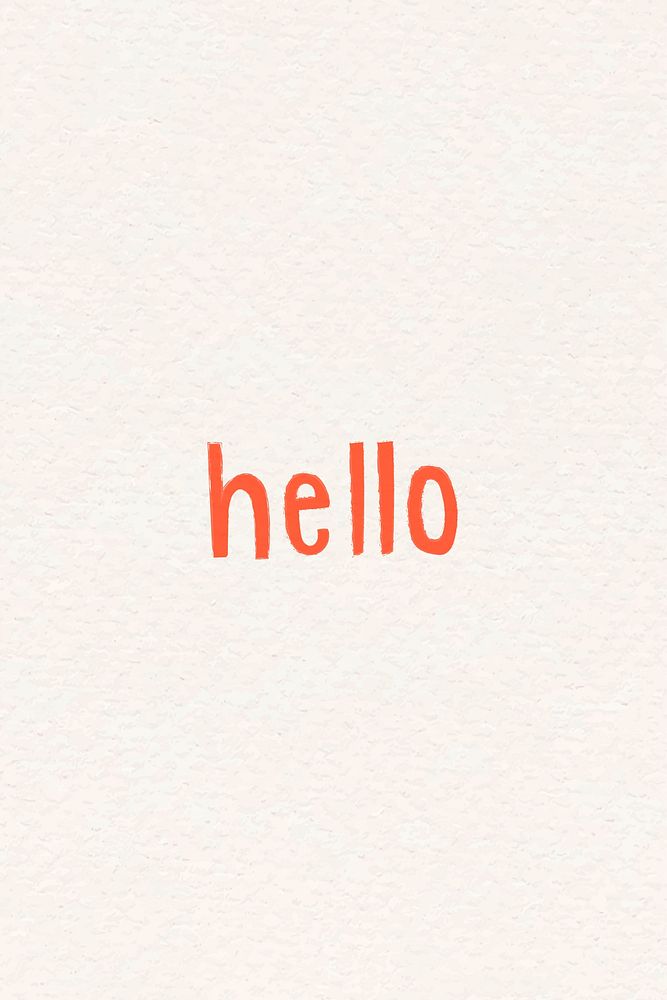 Orange hello greetings typography design resource vector 