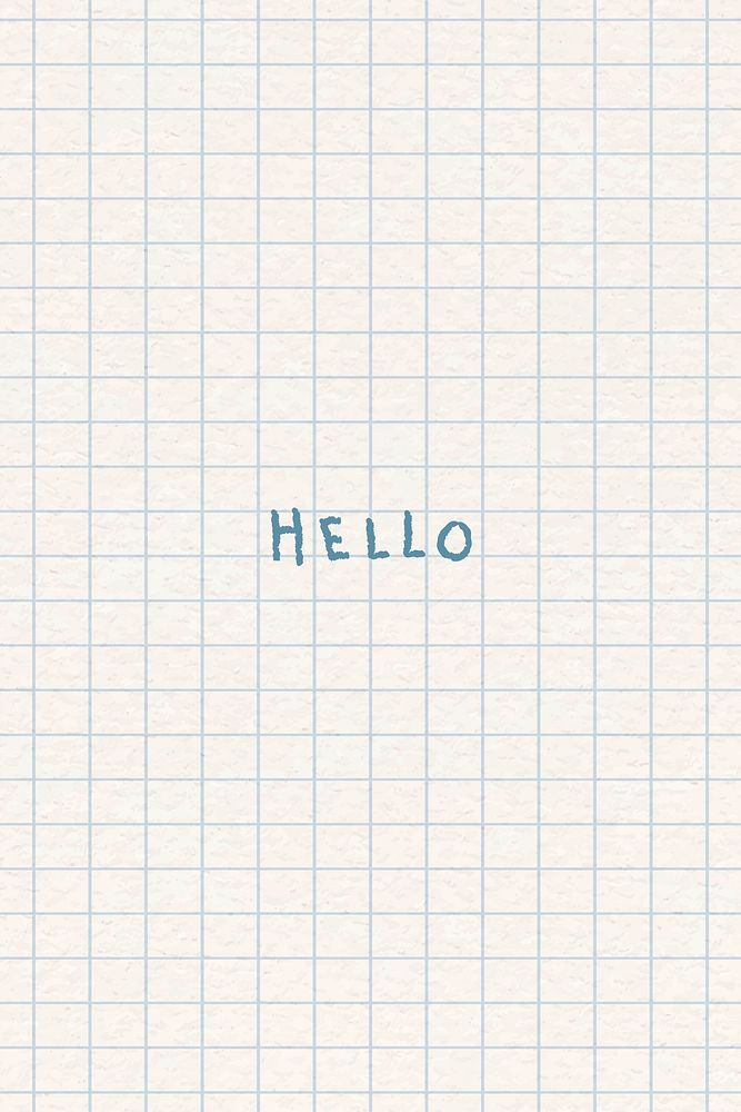 Hello greetings typography on a grid background vector 