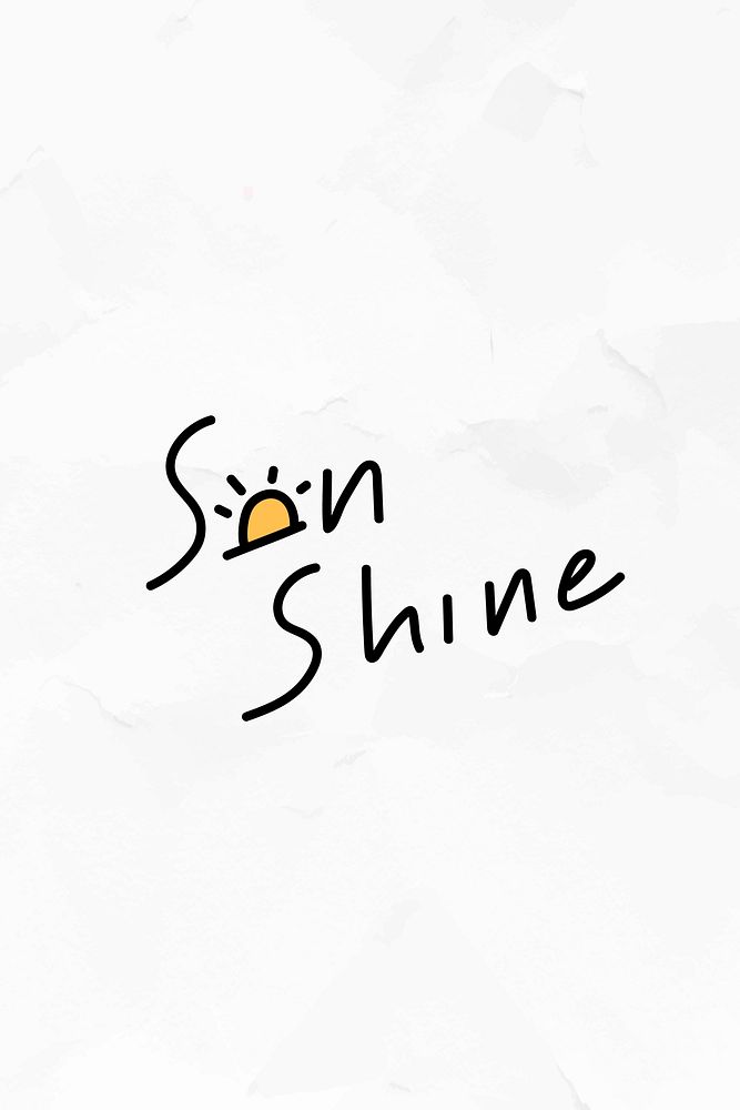 Black sunshine word with a small sun vector