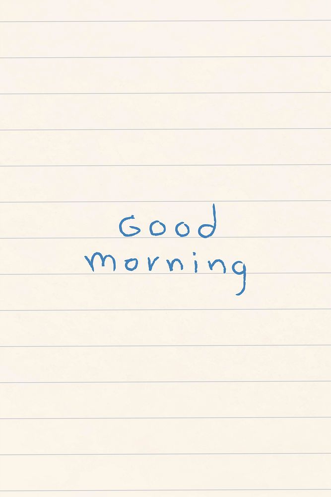 Stylish good morning word on lined paper background vector