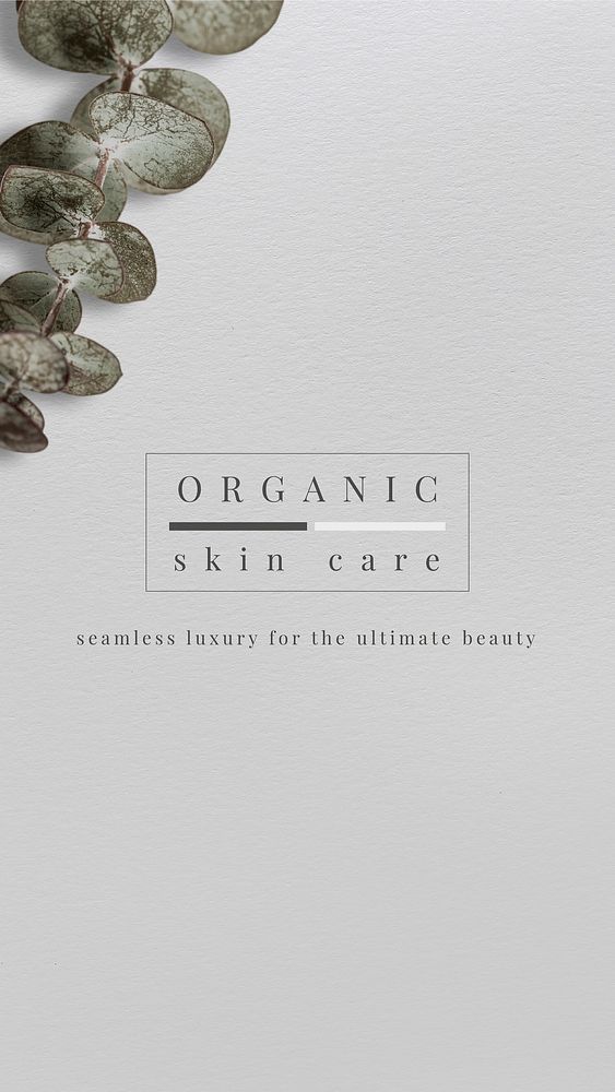 Skincare organic minimalist banner design template vector