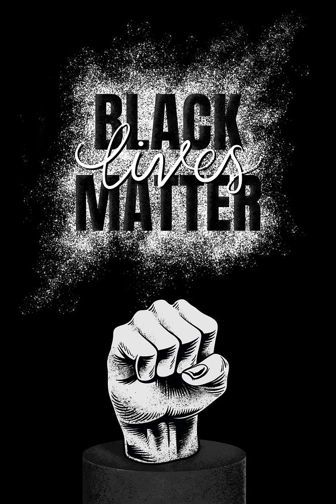 Raised fist for black lives matter movement frame social media story