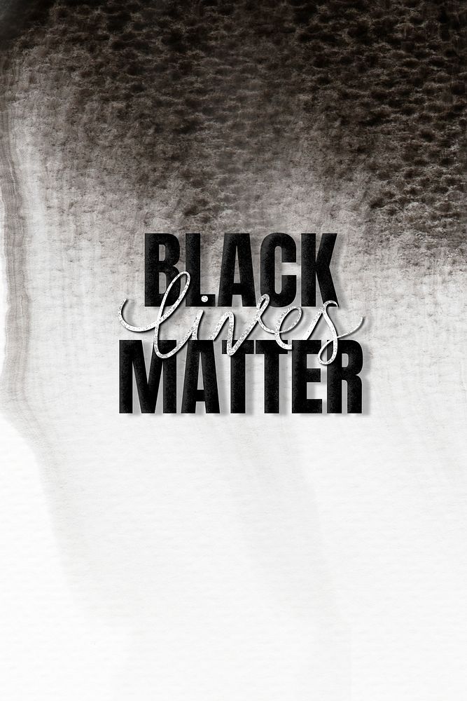 Black lives matter typography black textured background