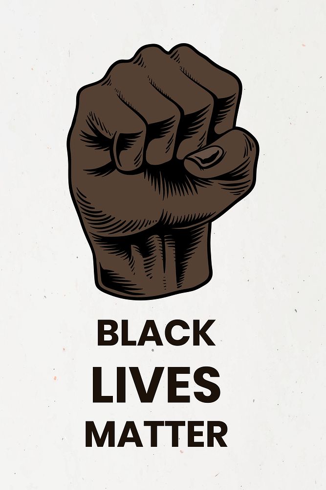 Raised fist for BLM movement social media story