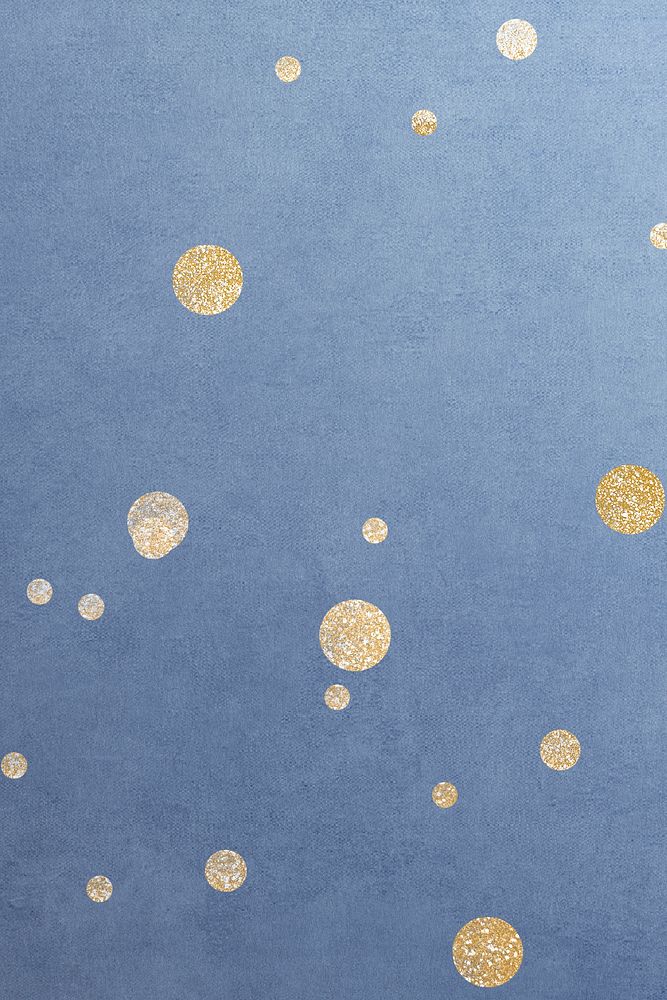 Gold dotted pattern on a blue background