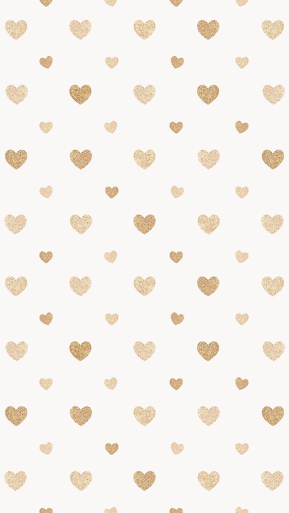 Seamless glittery gold hearts patterned background