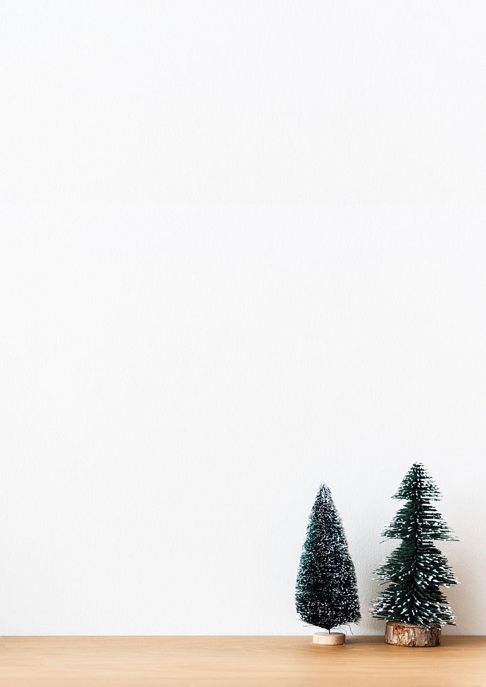 Mini Christmas trees background design space