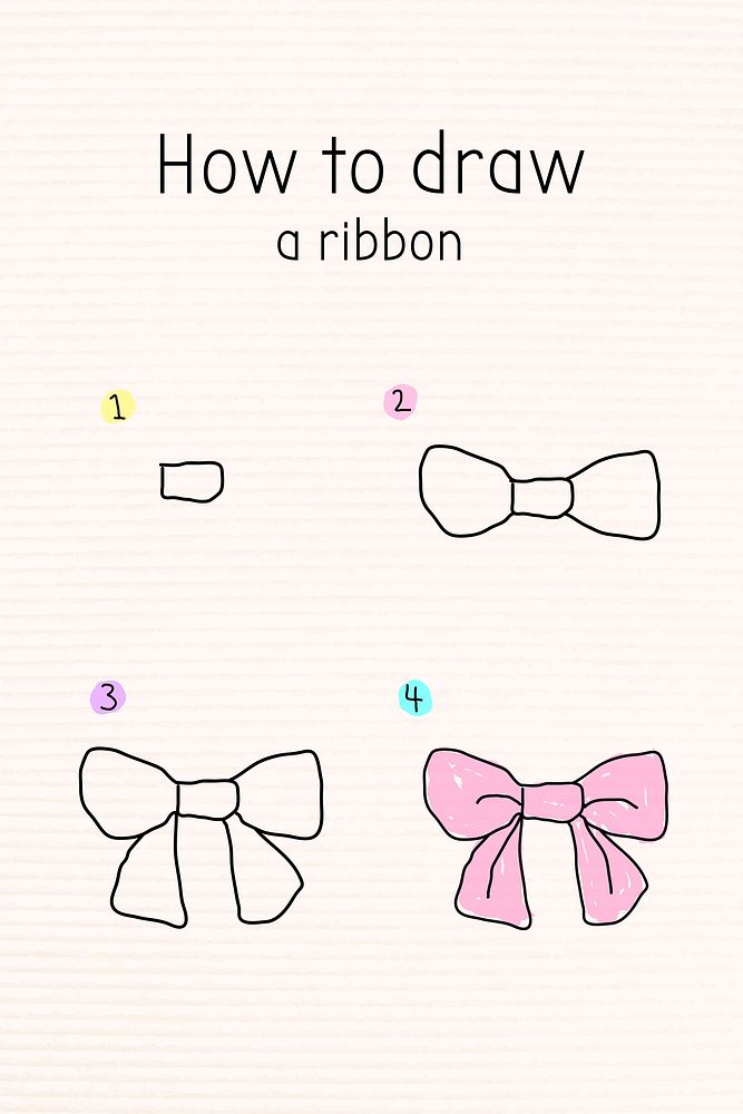 How to draw a ribbon doodle tutorial vector