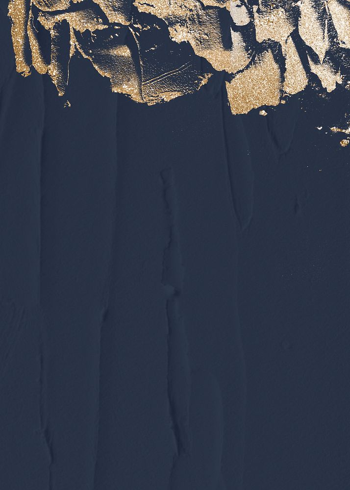 Gold glitter border vector on navy blue background