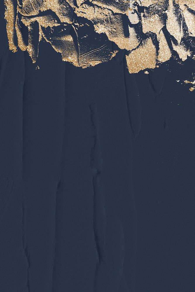 Gold glitter border vector on navy blue background