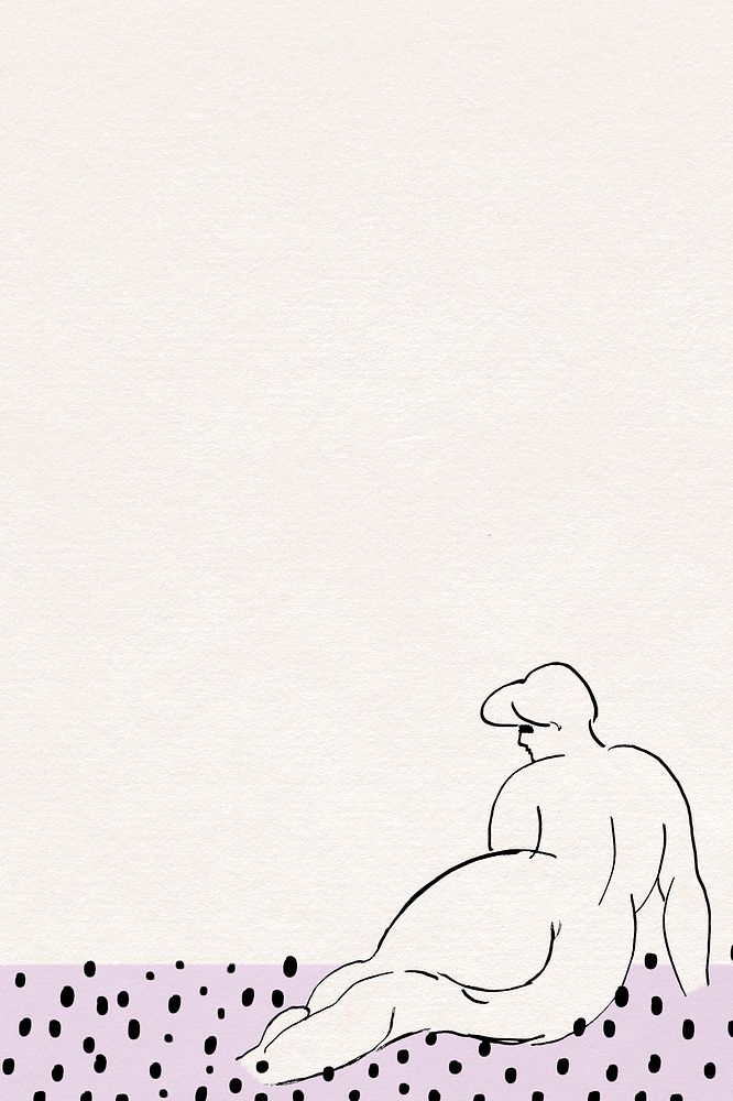 Lying naked woman sketch background