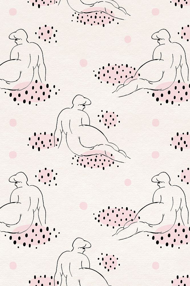 Psd nude women sketch background